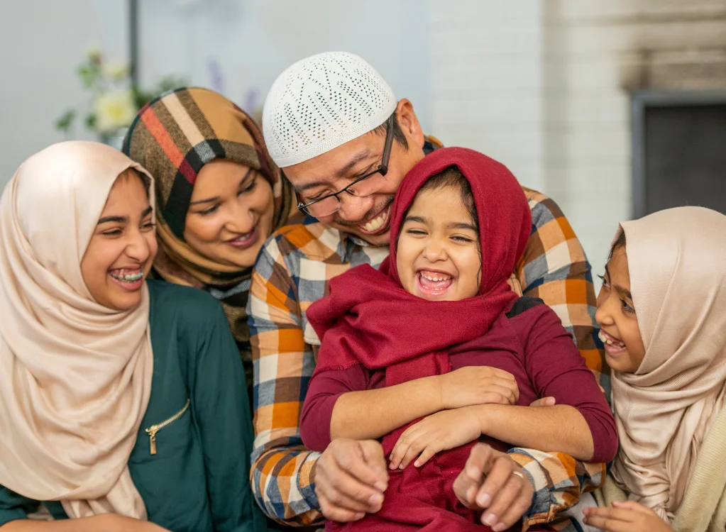 Muslim family enjoying each other's company